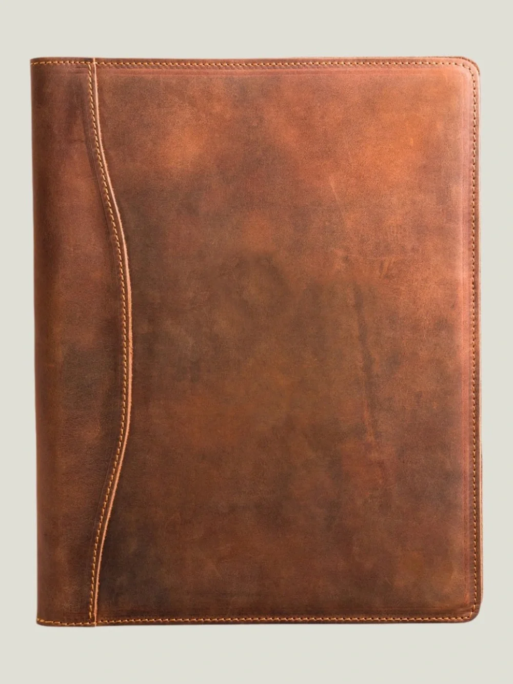 Atelier Pegai Cognac Full Grain Leather A4 Portfolio Padfolio